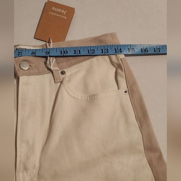 NWT Reformation Cynthia Tonal Reworked High Rise Straight Jean Wash Clay Size 27 - Picture 10 of 14